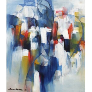 Mashkoor Raza, 30 x 36 Inch, Oil on Canvas, Abstract Painting, AC-MR-376